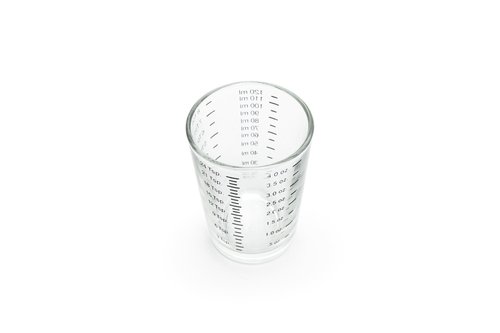 Fox Run Mini Multi-Purpose Liquid and Dry Measuring Shot Glass, Set of 2, 4-Ounce Cups, Clear, Small
