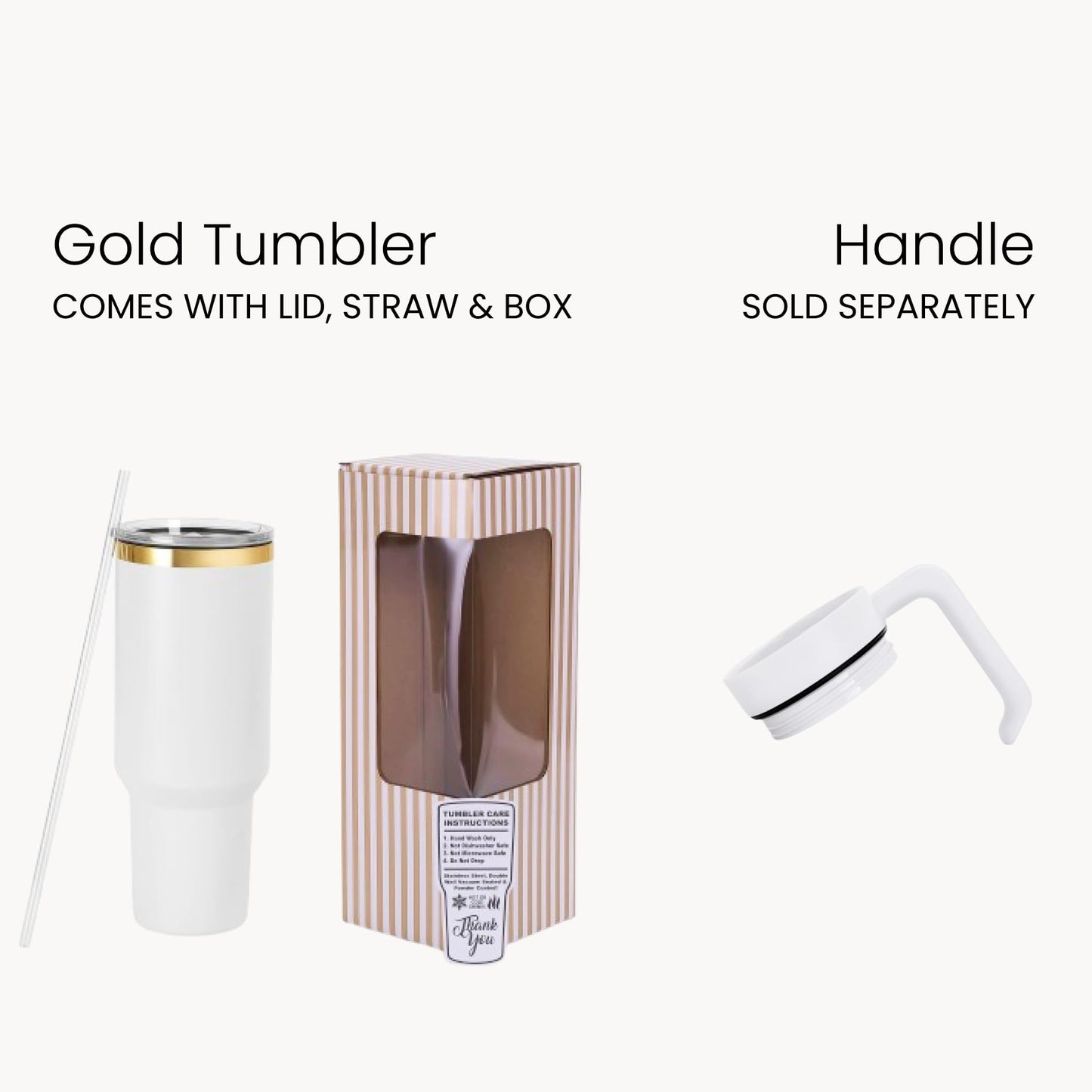 makerflo 40 oz Gold Electroplated White Powder Coated Tumbler with Lid and Straw, Handle Sold Separately, Ideal for Craft and Personalization (Laser Engraving, UV DTF, Epoxy, and Vinyl) – Pack of 25