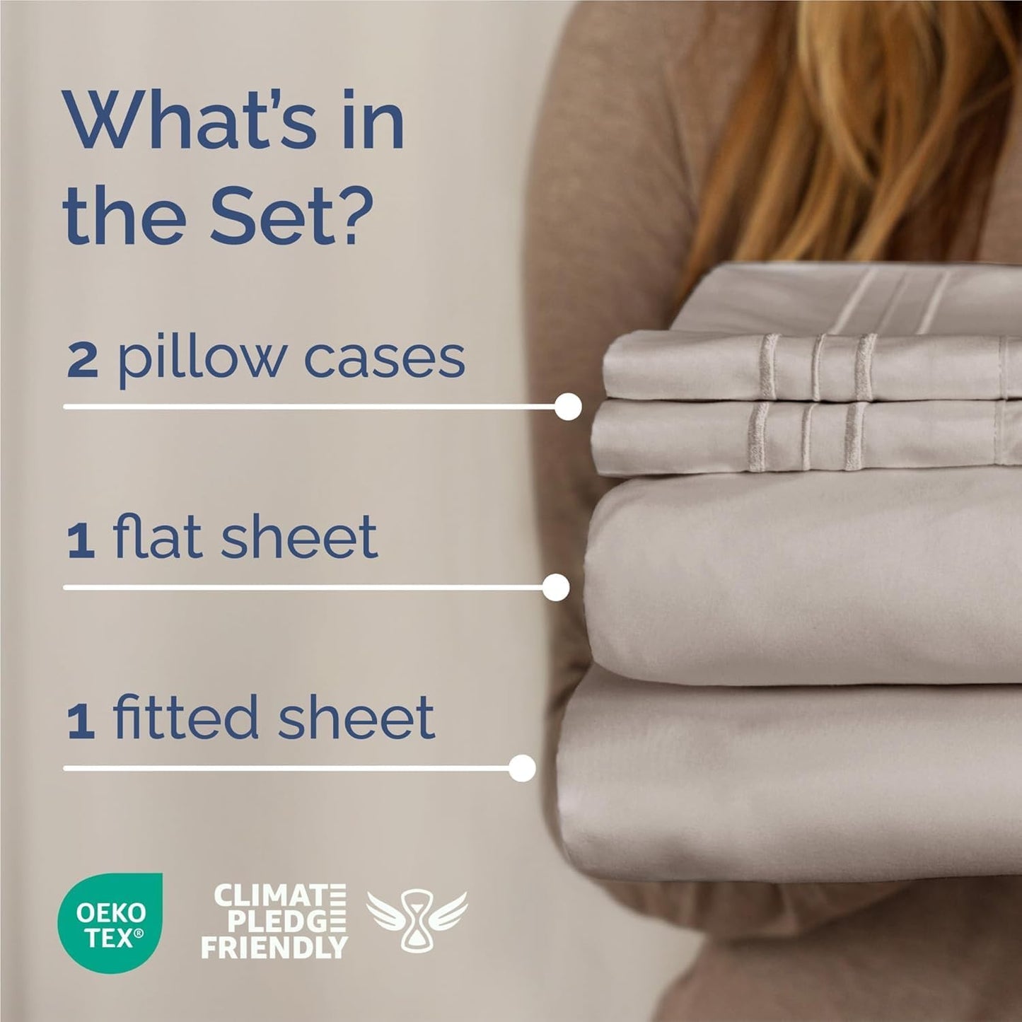 King Size 4-Piece Sheet Set | Comfy, Breathable & Cooling Bed Sheets - Luxury Hotel Quality - Light Grey