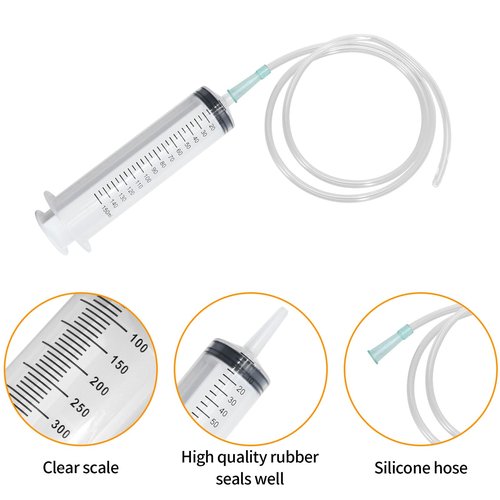 Hoypeyfiy 150ml Large Syringe ,Plastic Syringe with 40 Inches Plastic Tubing for Scientific Labs,Liquid,Plant Irrigation,Perfumes,Inks,Feeding Pets