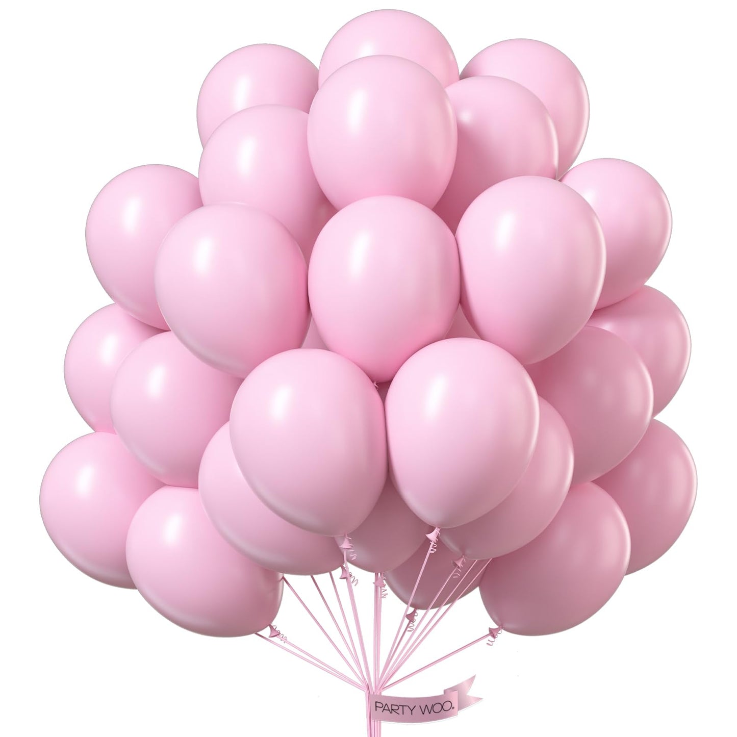 PartyWoo Baby Pink Balloons 101pcs 12 Inch Pastel Pale Light Pink Latex Helium Balloons for Baby Shower Gender Reveal Easter Bachelorette Wedding Bridal Shower Birthday Party Decorations Pink-Q05