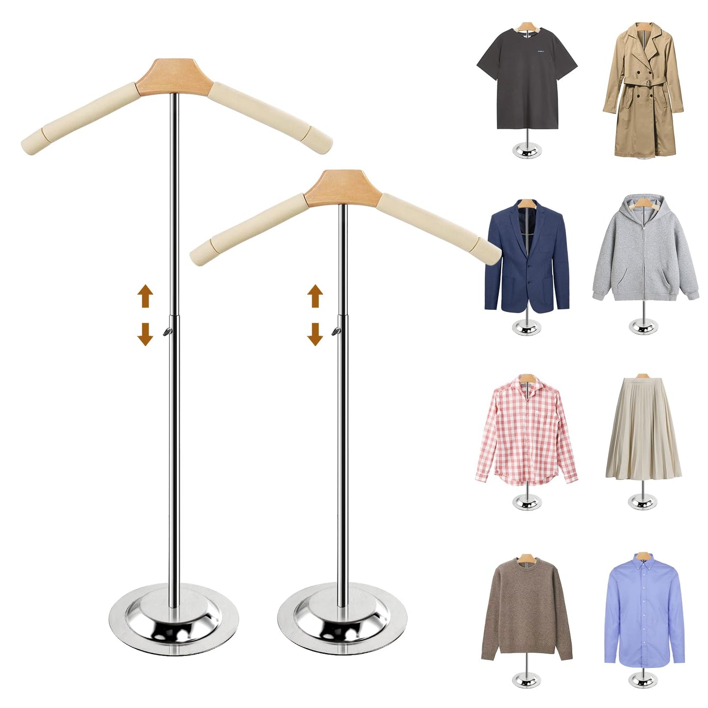 Adjustable Shirt Display Stand 6 Pcs, 20-35 Inch Height Tshirt Display Stand for Vendors, T Shirt Mannequin Display Shirt, Jacket, Coat at Clothing Vendor Events, Trade Fairs, Trade Shows(Black)