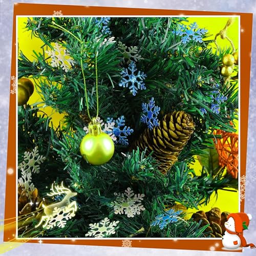 1600 Pieces 3 Size Snowflake Confetti Christmas Snowflake Glitter Confetti Table Decor for Winter Xmas Party Wonderland Party Supplies DIY Craft(White, Blue)