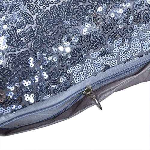 HoliSelear Multi-Size Glitzy Sequins Throw Pillow Cover Shining Bling Pillow Case 16 x 16 Inch for Decor Sofa Party Christmas Silver 2 Packs