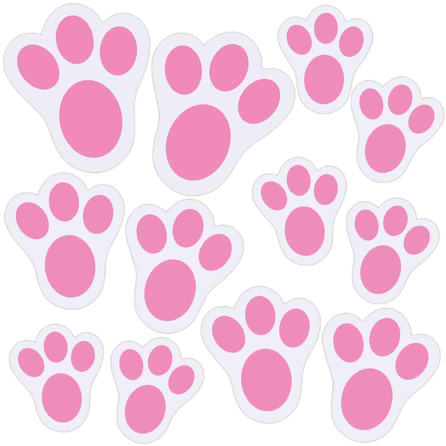 Wonmon 70PCS Removable Easter Bunny Paw Prints Stickers, 3 Size Easter Bunny Feet Stickers Rabbit Paw Decal Bunny Paw Print Clings for Home Office Classroom Floor Easter Party Decorations