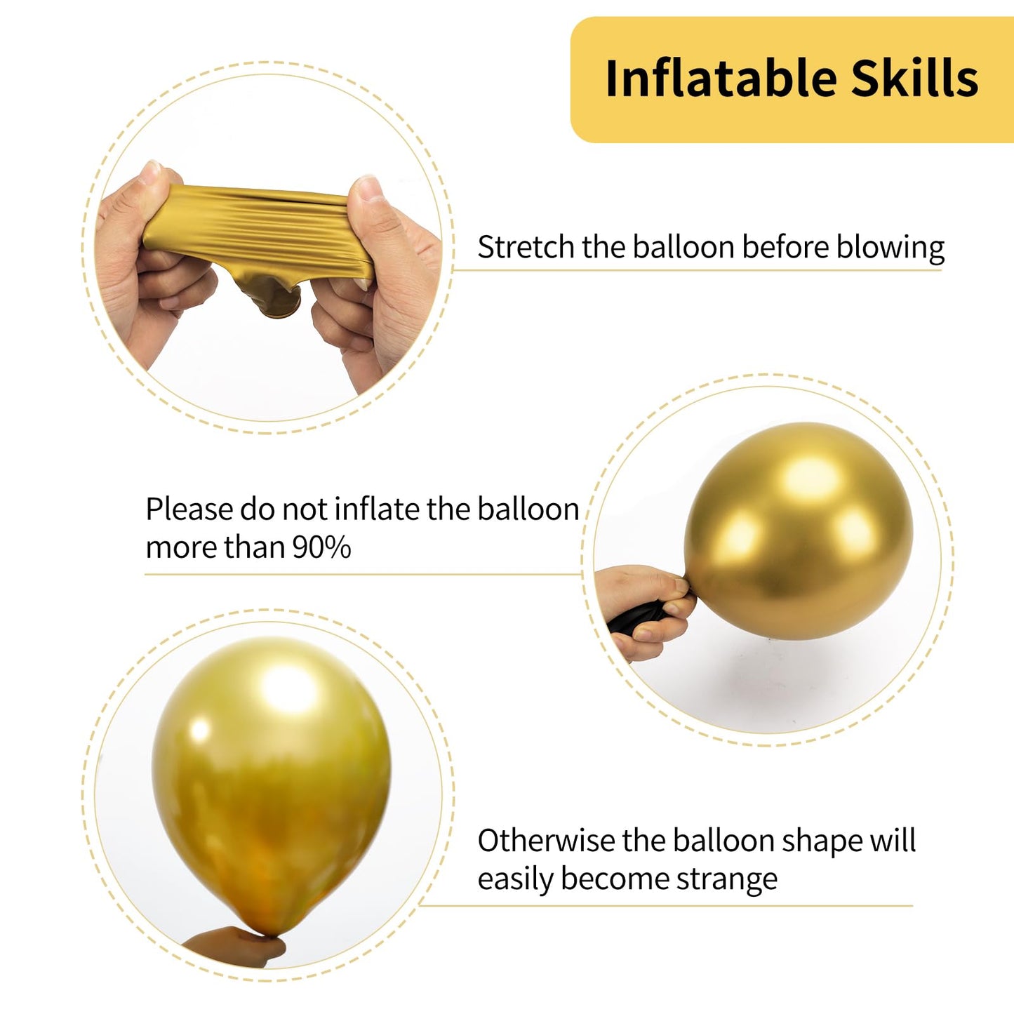 RUBFAC 92pcs Metallic Gold Balloons Chrome Gold Balloon Different Sizes 18 12 10 5 Inch Gold Latex Balloons for Happy New Year Decorations 2024 Birthday Party Graduation