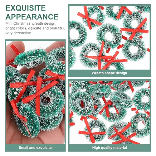 Mini Christmas Wreaths 24pcs Artificial Holiday Decor for Dollhouses & Ornaments