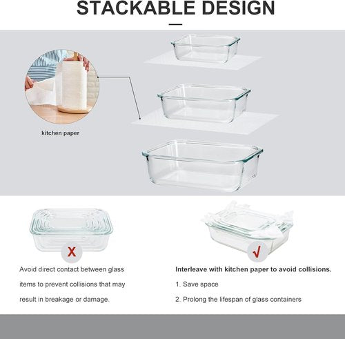 Coccot Glass Food Storage Containers - Airtight Meal Prep Set | 20 Leak-Proof Containers, Microwave & Dishwasher Safe