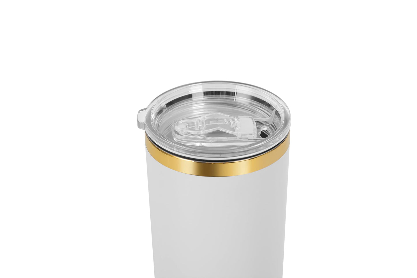 makerflo 40 oz Gold Electroplated White Powder Coated Tumbler with Lid and Straw, Handle Sold Separately, Ideal for Craft and Personalization (Laser Engraving, UV DTF, Epoxy, and Vinyl) – Pack of 25