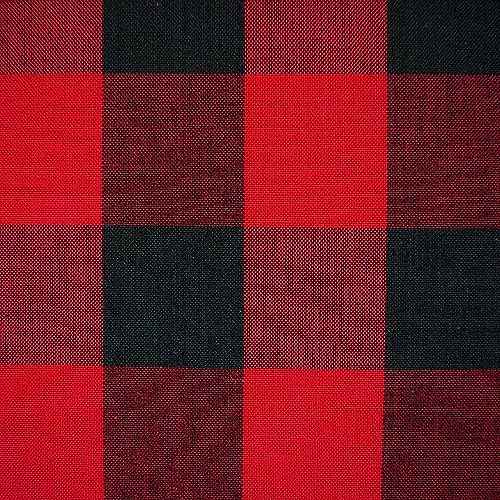 Tablecloth for Coffee Table, 100% Cotton, Black and Red Tablecloth Buffalo Checkered Table Cover 55in x 37in