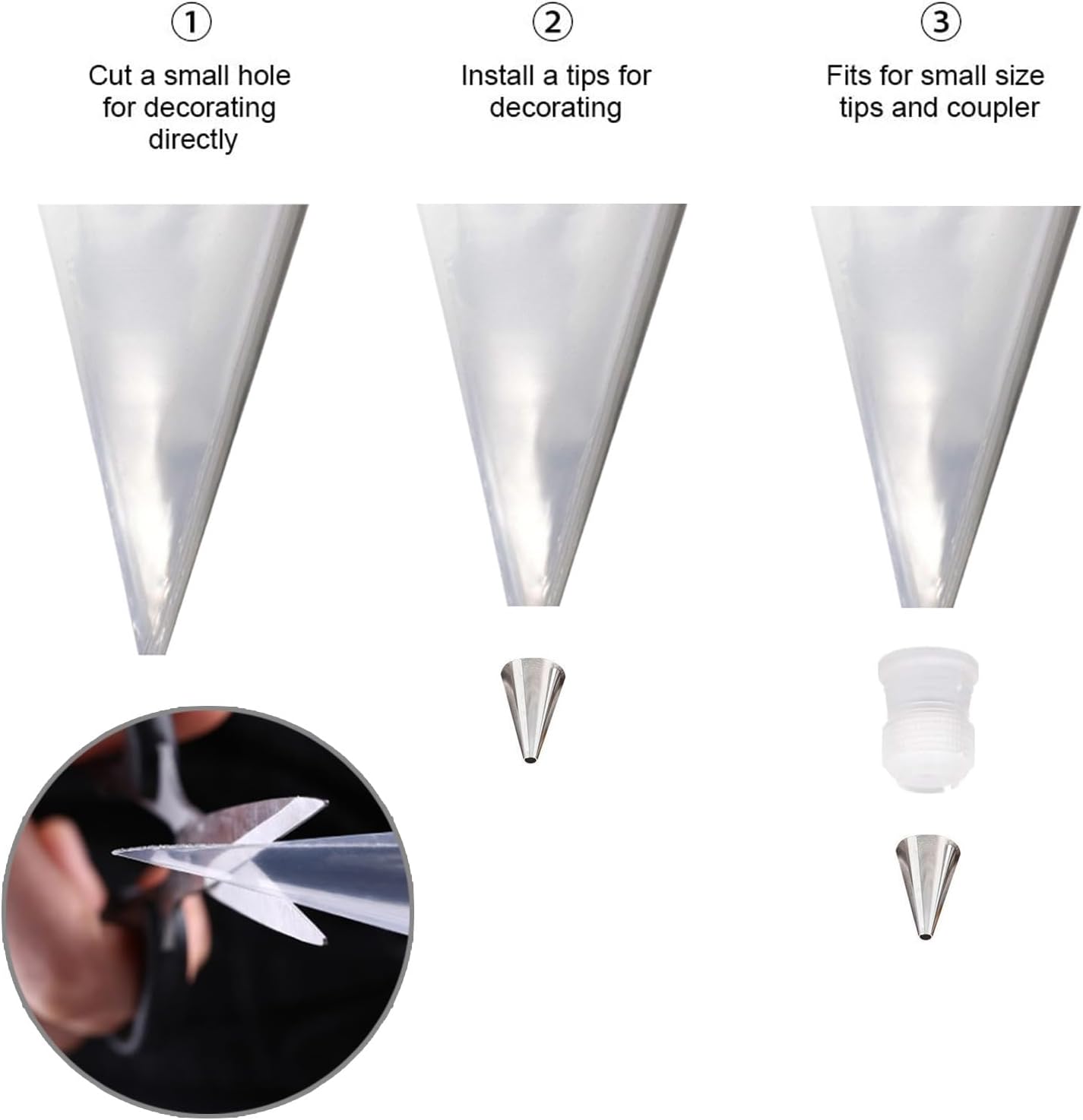 Skiennix 100PCS Piping Bags and Tips Set - 12 Inch Disposable Pastry Bags for Cake Decorating & Cookie Icing