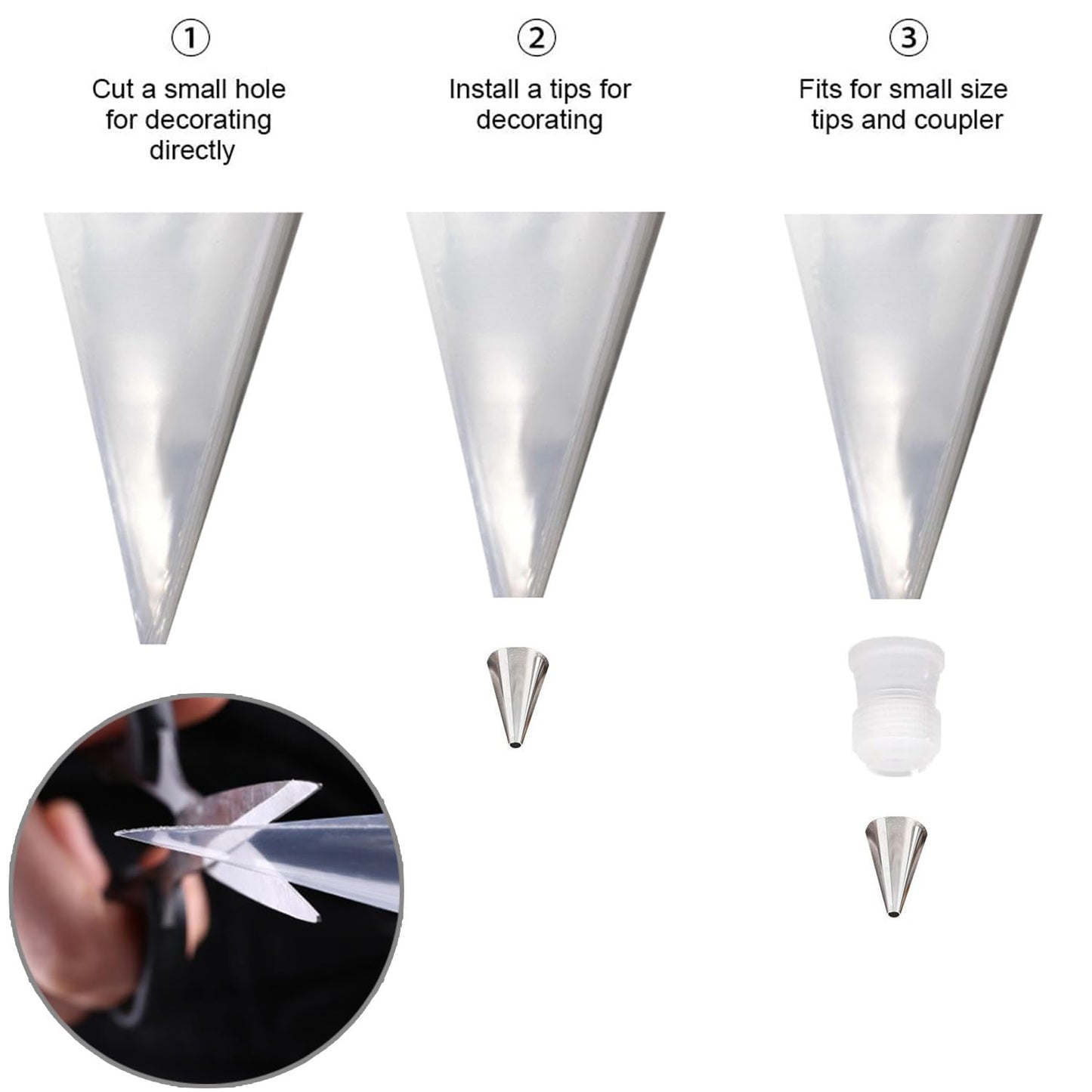 14 Inch Piping Bags and Tips Set - 100Pcs Disposable Pastry Bags with Tips for Cupcakes, Cookies, Frosting & Icing, Cake Decorating Tools with Frosting Nozzles Baking Supplies for Home, Kitchen Use
