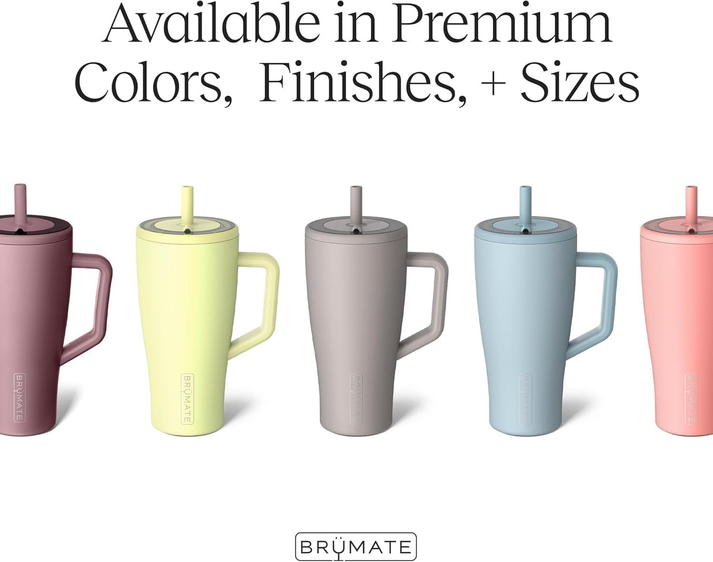 BrüMate Era 40 oz Tumbler with Handle and Straw | 100% Leakproof Insulated Water Bottle Tumbler with Lid and Flexible SoftSip Straw | Made of Stainless Steel | Cup Holder Friendly | 40oz (Lavender)