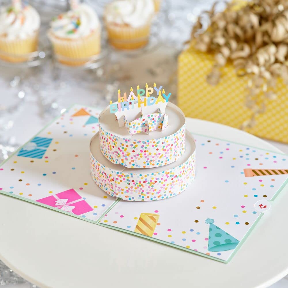 Lovepop Happy Birthday Pop-Up Card for Her, Him, Girls, Boys - 3D Greeting Cards - Sprinkles Cake - 5" x 7" - Blank Notecard & Envelope Included