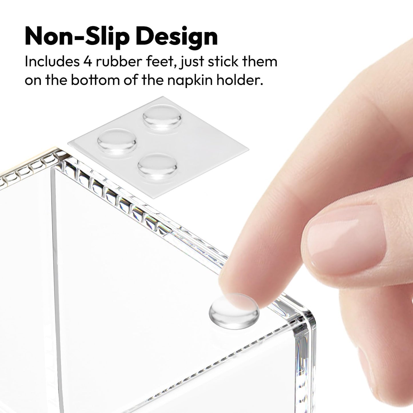 HIIMIEI Acrylic Napkin Holder for Bathroom: Waterproof Splashing Guest Towel Holders, Vertical Disposable Paper Hand Towels Tray, Clear Rectangle Napkins Holder for Kitchen, Dining Table (1 Pack)