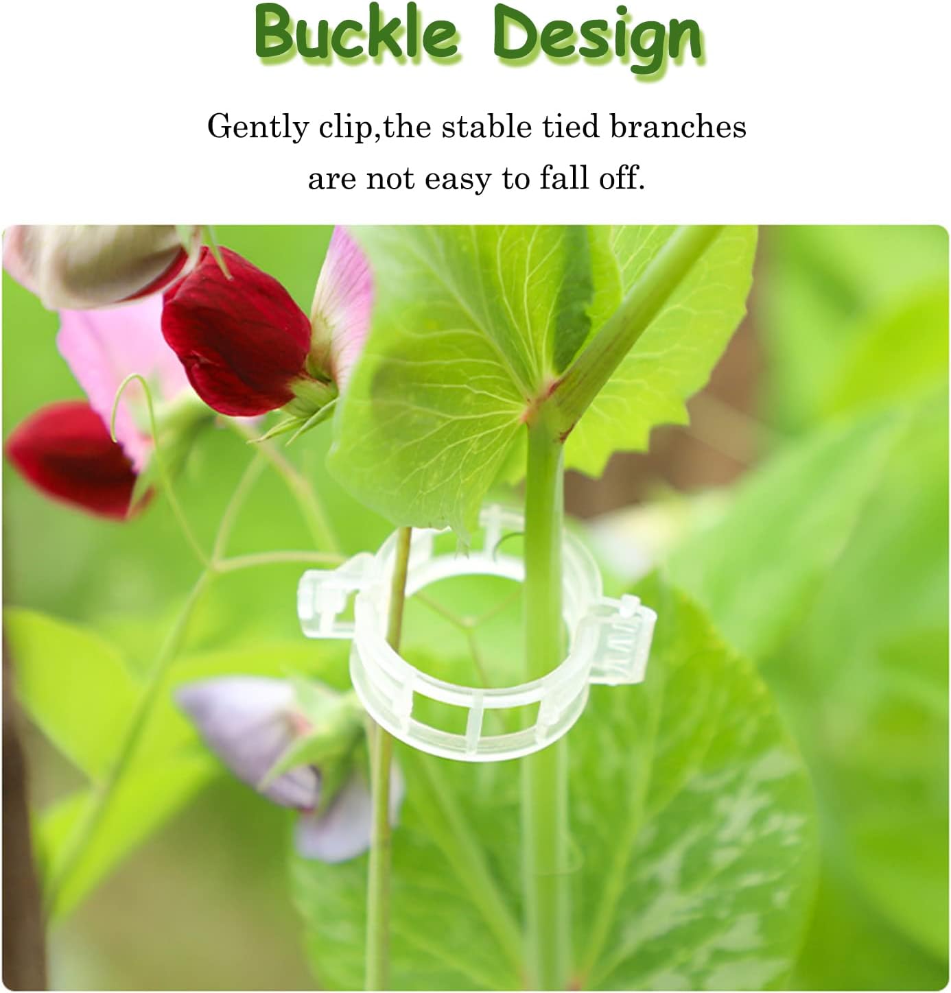 Skiennix Plant Support Clips - 300 PCS Garden Trellis Clips for Healthy Upright Growth of Vines, Vegetables, and Fruits