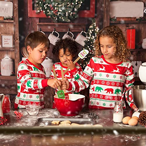 Christmas Silicone Spatula Set with Merry Christmas Greeting Card - Holiday Baking Tools