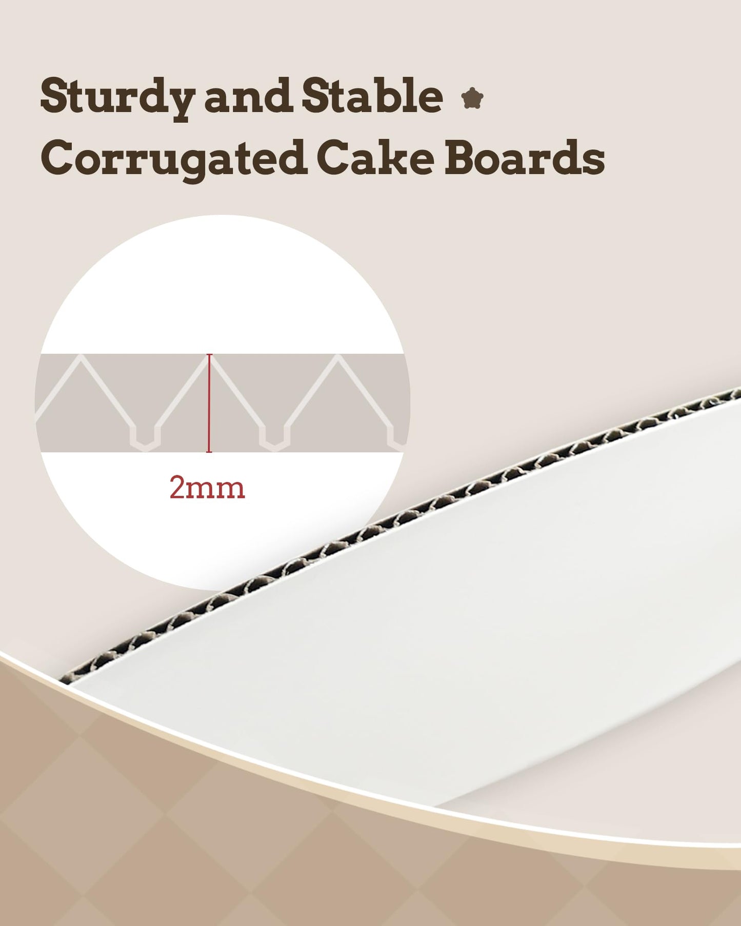 Bake Choice Cake Boards 10 inch Round, 7 Pack Food-Graded Cardboard Cake Rounds, Waterproof and Oil-Proof Cake Plates, Sturdy Corrugated Cake Base, Ideal for Baking, Cake DIY, Dessert and Crafting