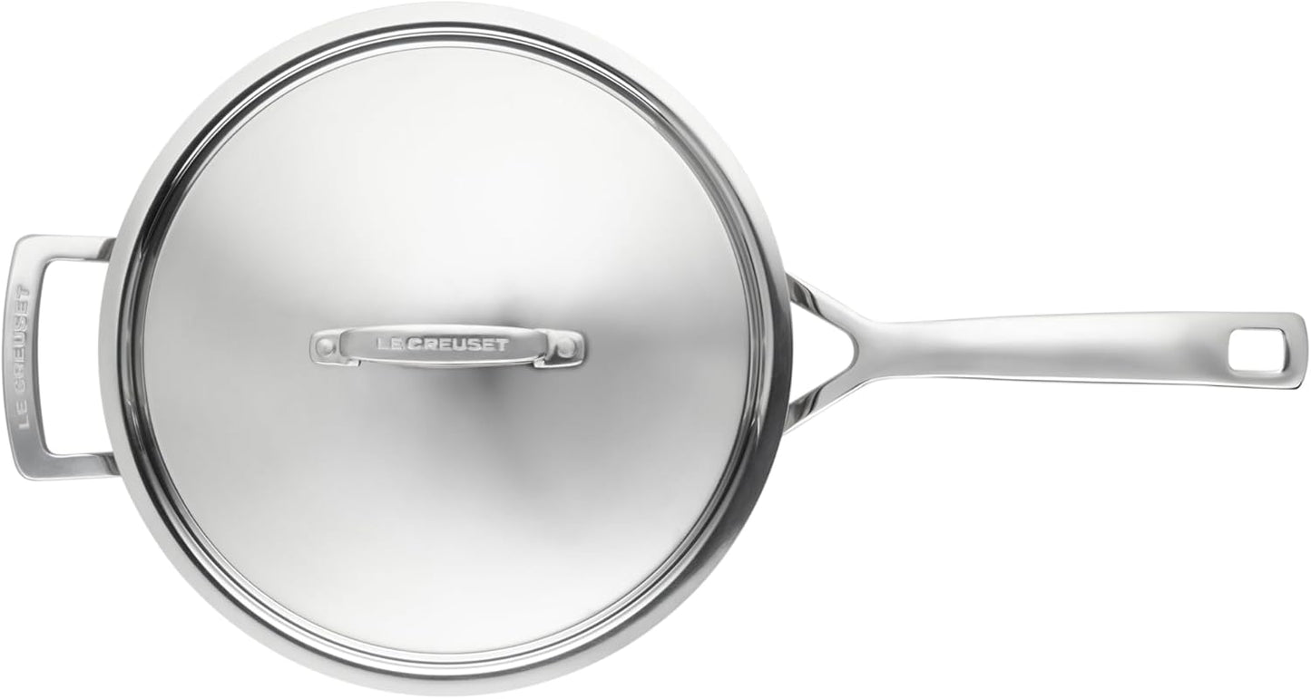 Le Creuset Stainless Steel Chef's Pan - Classic 3-Ply Design, 3.5qt Capacity