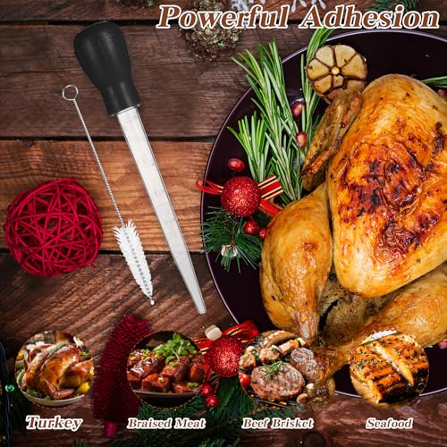 Lusofie Large Turkey Baster with Black Handle, 28ml Glass Tube for Roasting