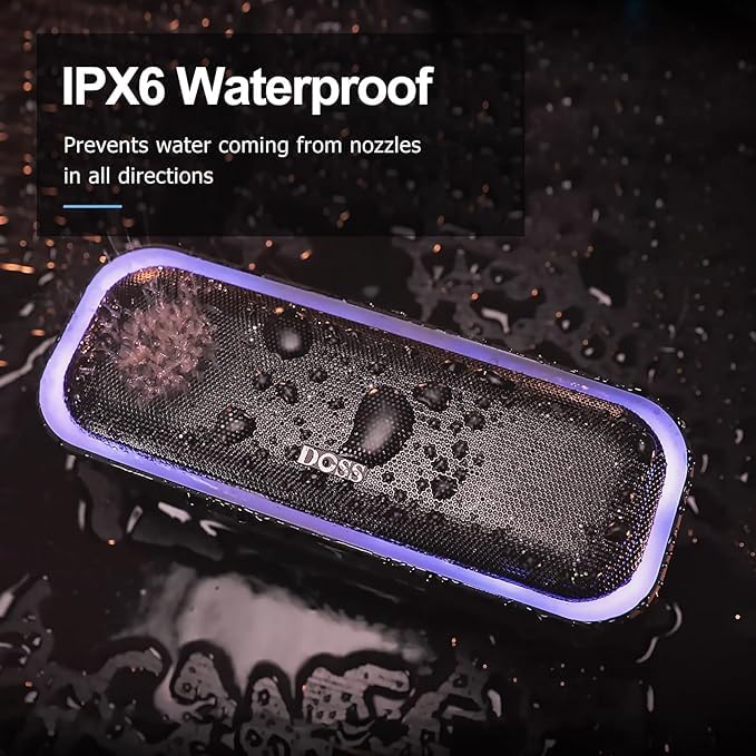 DOSS SoundBox Pro Bluetooth Portable Speaker - 20W Stereo, Waterproof Black