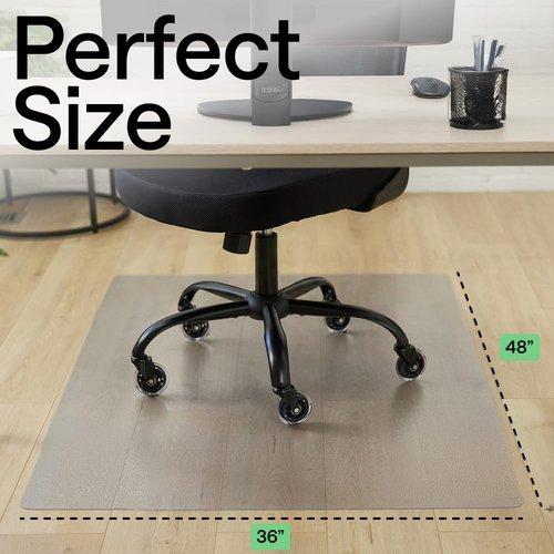 GORILLA GRIP Clear Office Chair Mat - Slip Resistant, Smooth Rolling, 36x48 for Hardwood Floors