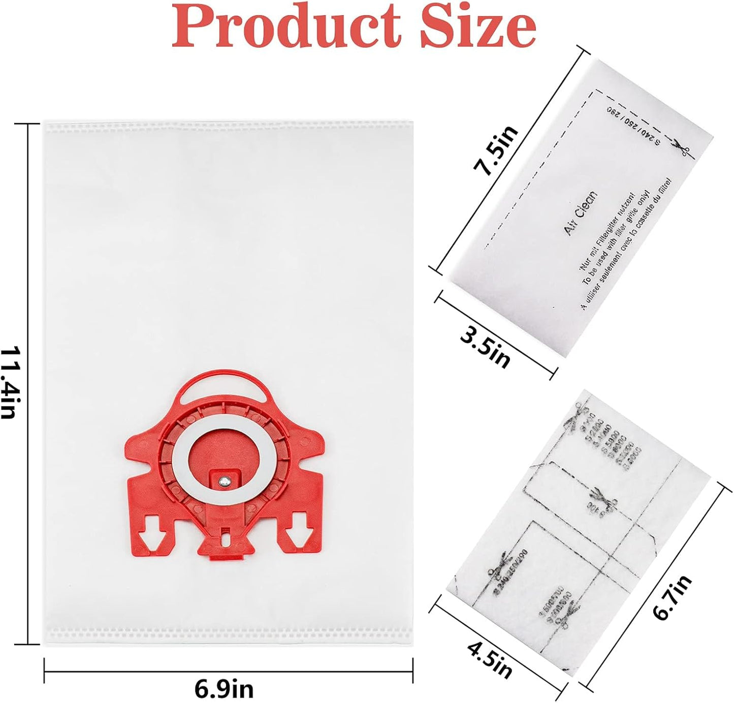 Miele 3D Airclean Dust Bags - Replacement for FJM Vacuum Models | Pack of 10 with Filters