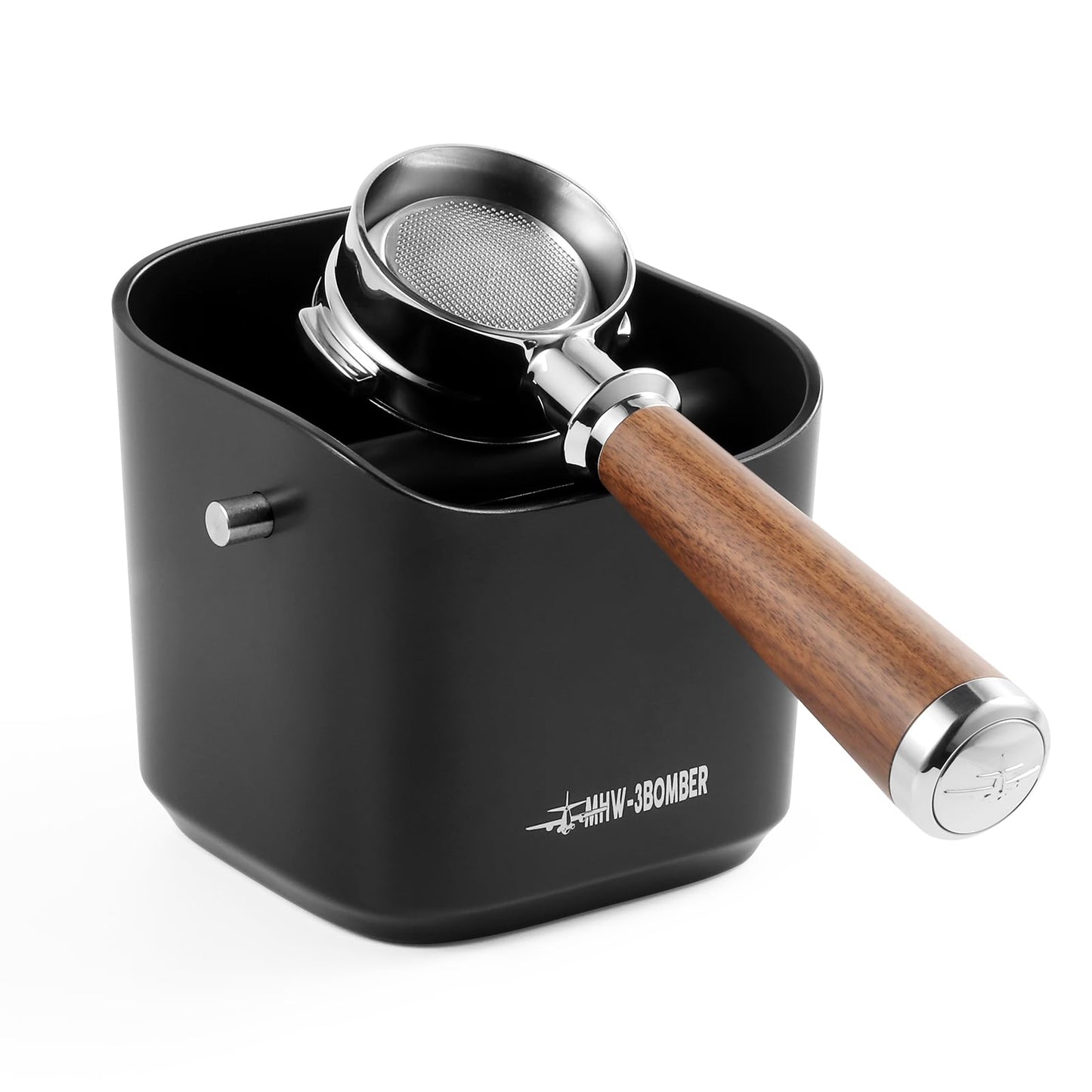 MHW-3BOMBER Espresso Knock Box, 1.2L(15 Cups) Coffee Knock Box with Coffee Clean Brush and Removable Knock Bar for Espresso Puck, Coffee Ground, Durable Espresso Accessories, CS7092-OS