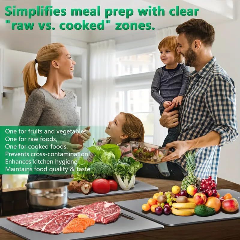 Sowspoy 3-Piece Titanium Cutting Board Set - Double Sided, Dishwasher Safe, Non-Toxic Kitchen Chopping Boards
