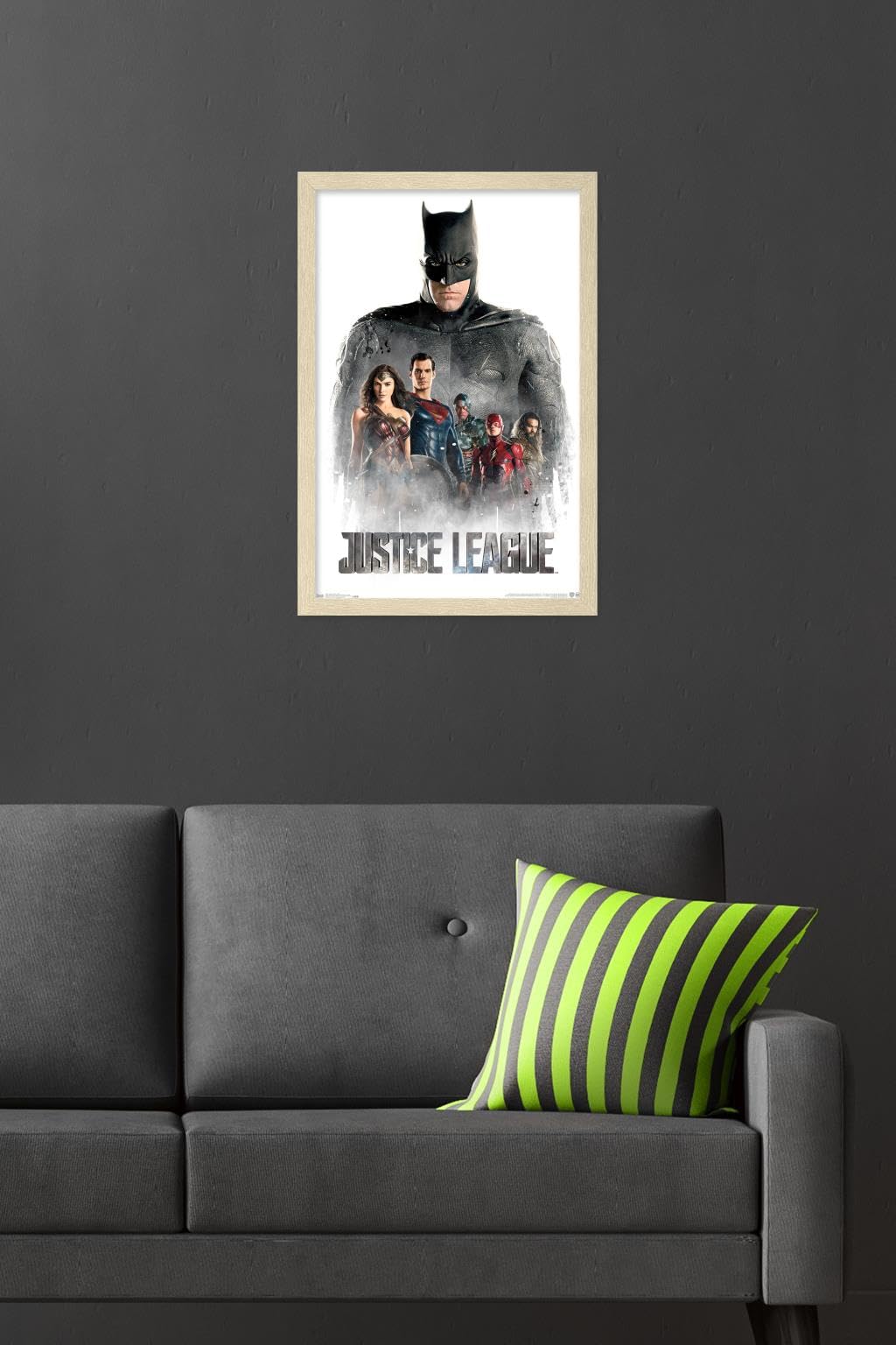 Trends International DC Comics Movie Justice League - Characters in Mist Wall Poster, 22.4L x 14.7W, Blonde Framed Version