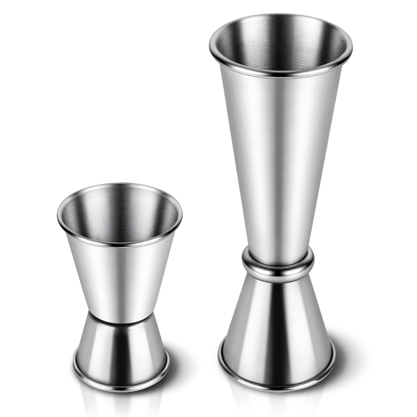 2-Pack Cocktail Jiggers Set, Japanese Premium 304 Stainless Steel Jigger for Bartending, Professional Double-Sided Bar Jigger Tools (0.5oz/1oz + 1oz/2oz)