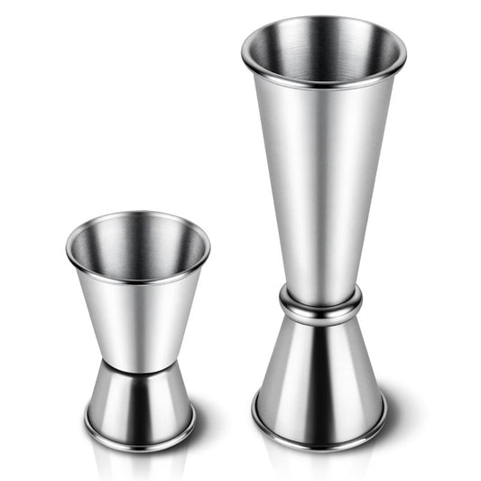 2-Pack Cocktail Jiggers Set, Japanese Premium 304 Stainless Steel Jigger for Bartending, Professional Double-Sided Bar Jigger Tools (0.5oz/1oz + 1oz/2oz)