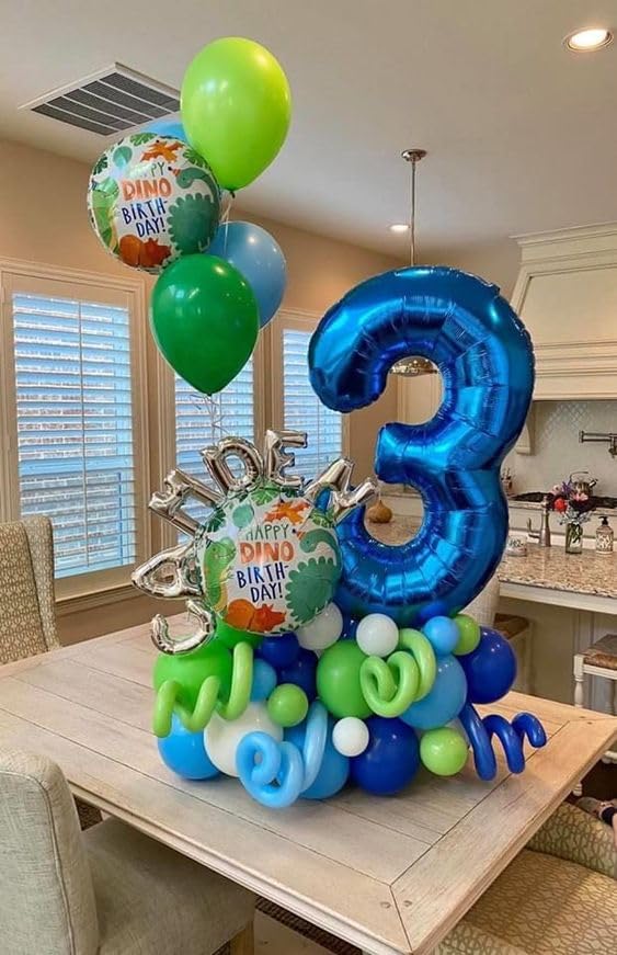 Navy Blue 3 Balloon, Number Balloon 40 Inch, 3rd Three Year Old Birthday Deco, Blue Party Supplies for Party Decorations, Number 3 Balloon