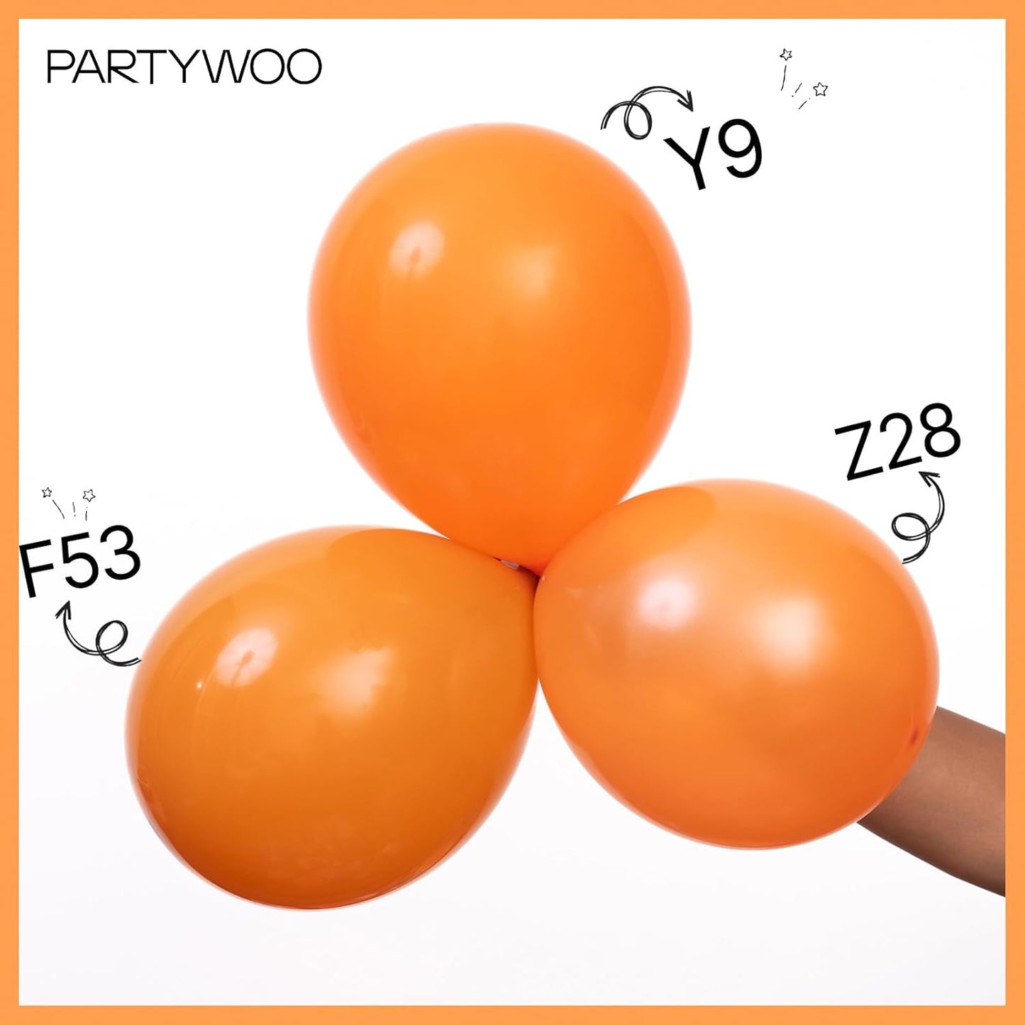 PartyWoo Pearl Orange Balloons - 50pcs 12 Inch Latex Balloons for Fall-Themed Celebrations
