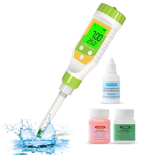 GISNPA Digital pH Meter for Food Hot Sauce Canned foodpH Tester 0.01 Resolution High Accuracy Food pH Testerwith Backlit LCD Display and ATC for MEA