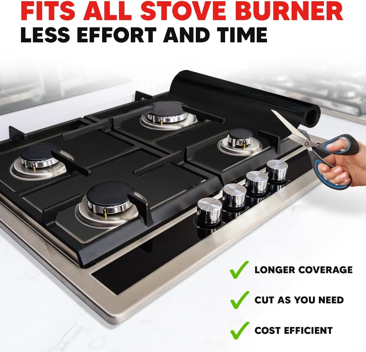 Teflon Liner Roll - Custom Cut Non-Stick Mat for Ovens, Stovetops & Grills (75” x 17”)