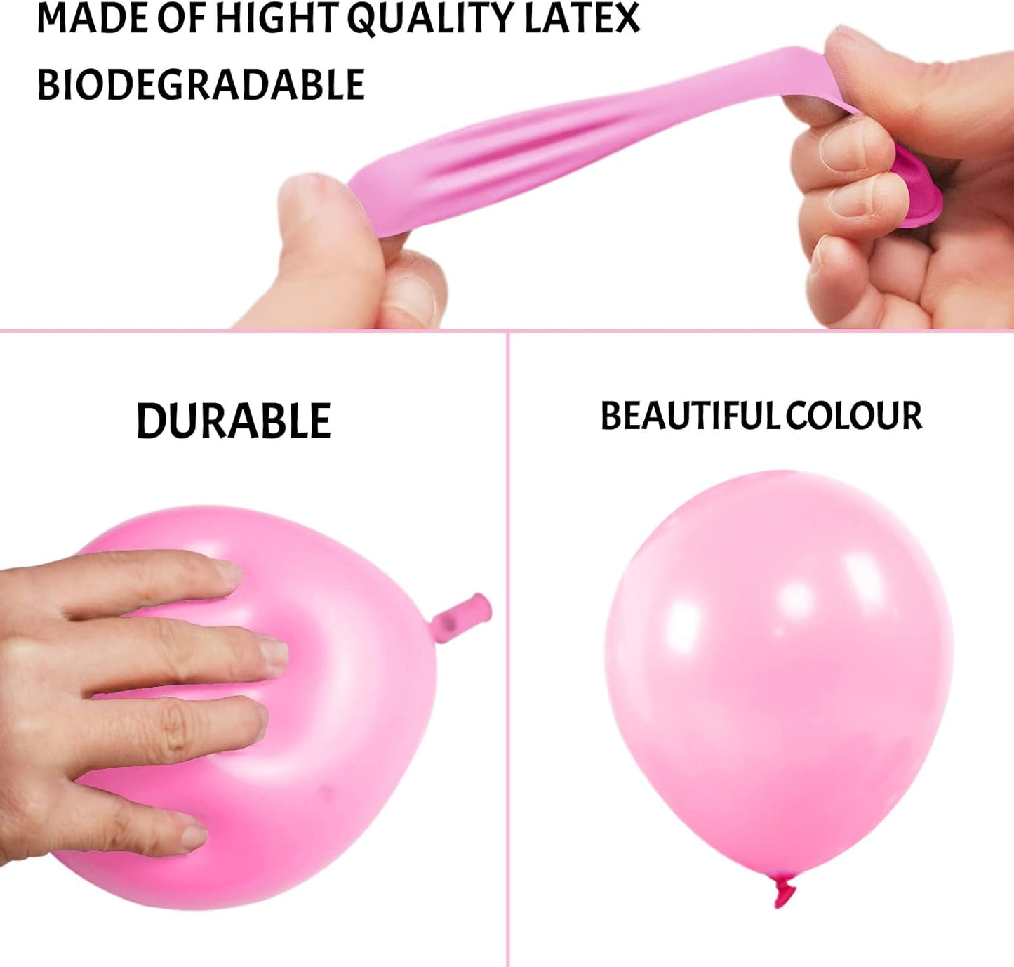 Pink Balloons - 110 Pcs Small 5-Inch Latex Balloons | Mini Thick Party Decorations for Birthdays & Showers