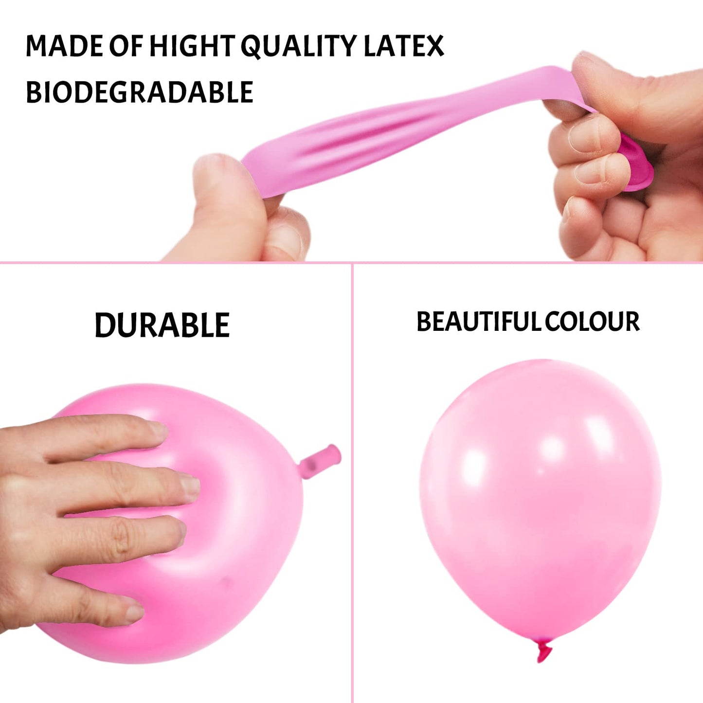 Pink Balloons 110Pcs, 5 Inch Small Pink Latex Party Balloons, Mini Thick Pink Balloons for Birthday Wedding Baby Shower Decorations.