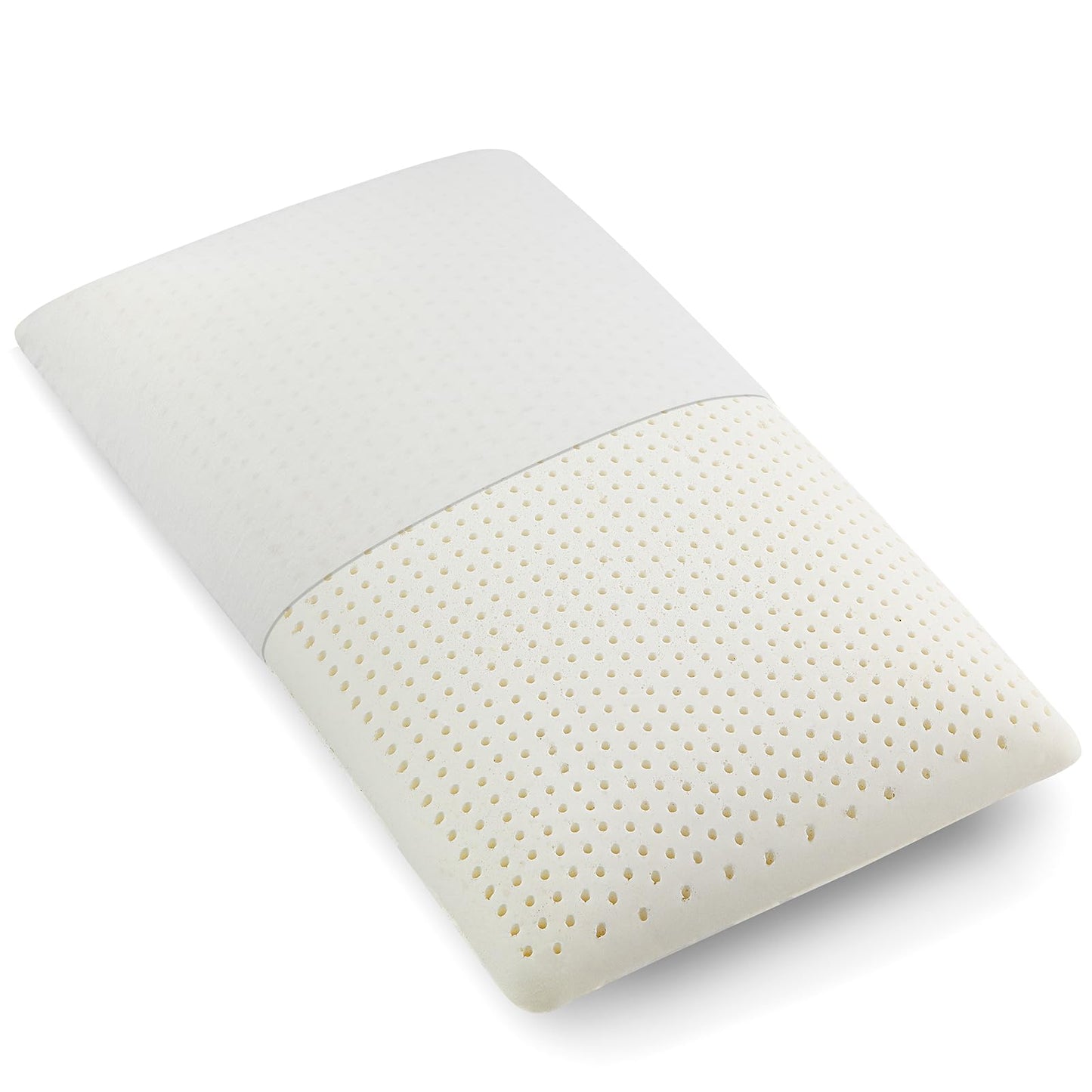 ZKSIAMT Latex Pillow, 100% Natural Talalay Latex Pillow with Removable Breathable Cotton Cover, Luxurious Queen Size Soft Bed Pillow for Side Back and Stomach Sleepers, Help Release Neck Pressure