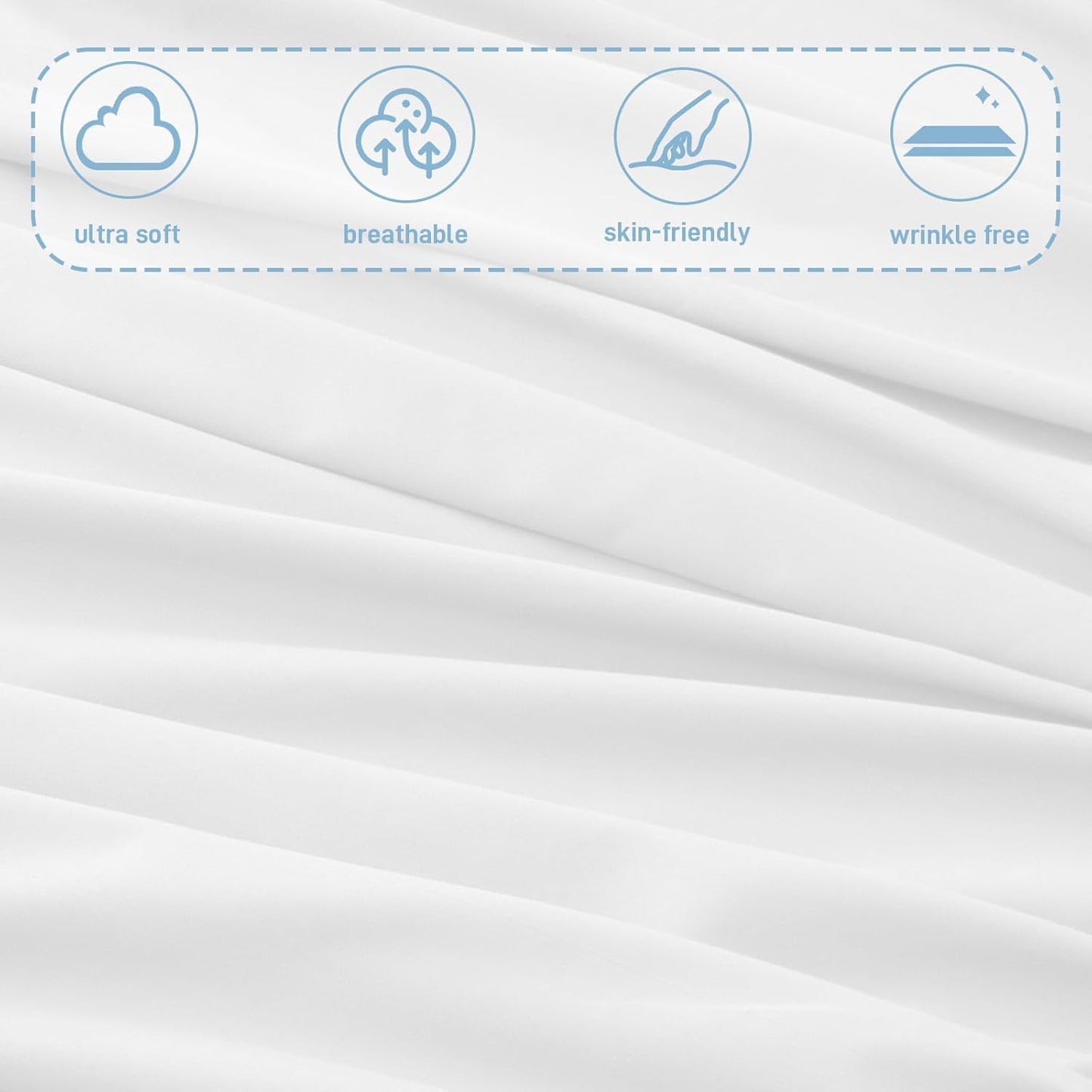 Regine Switzerland Hospital Bed Sheets Set - 3-Piece White Bedding with Fitted Sheet 36"x84"x14"