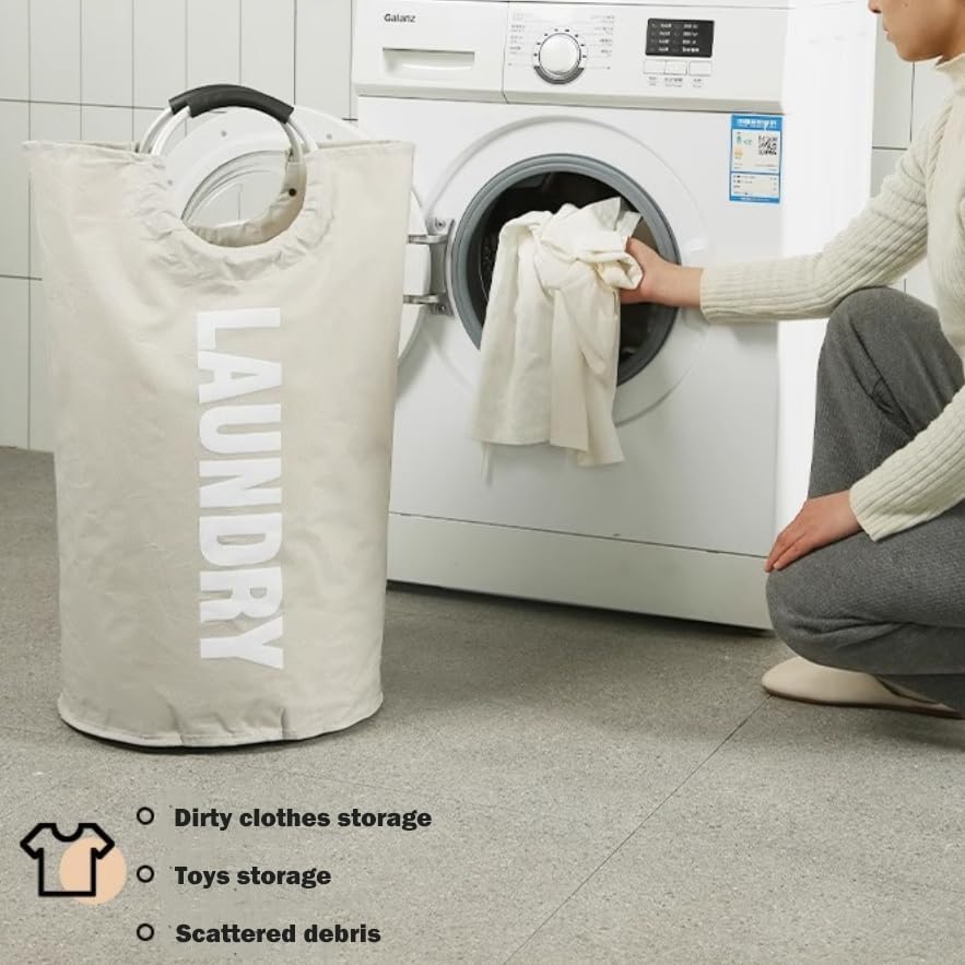 Regine Switzerland 90L Waterproof Laundry Basket - Durable Hamper with Foam Handles | Black, 2 Pack