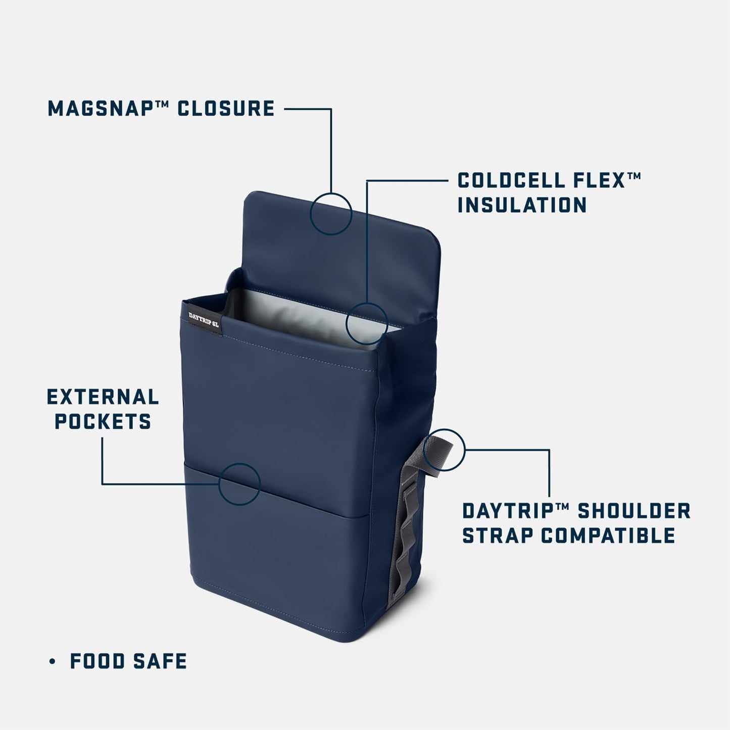 YETI Daytrip 6L Insulated Soft Cooler - Durable Charcoal Lunch Bag for Outdoor Adventures