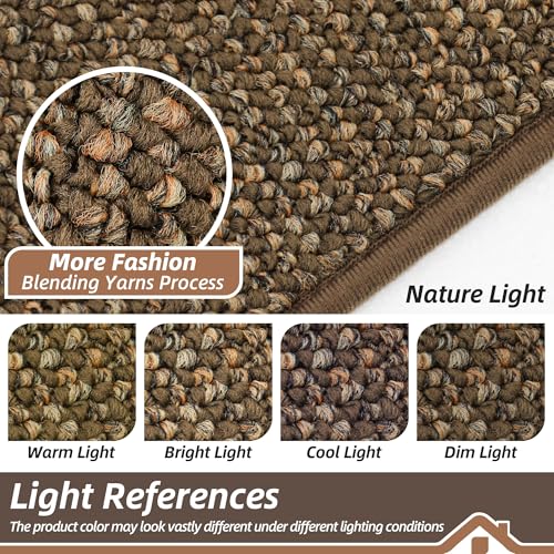 Brown Kitchen Runner Rug 20x48 Inch Non-Slip Floor Mat for Kitchen