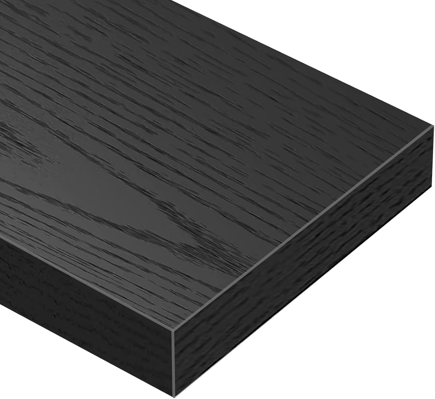 QEEIG Floating Shelves - Stylish Wall Storage for Bathroom, Bedroom & Kitchen | Set of 4, 16 Inch, Black