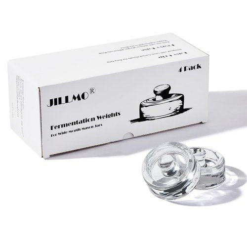 Jillmo Easy Grip Fermentation Weight- 4 Pack of Glass Weights for Wide Mouth Mason Jars