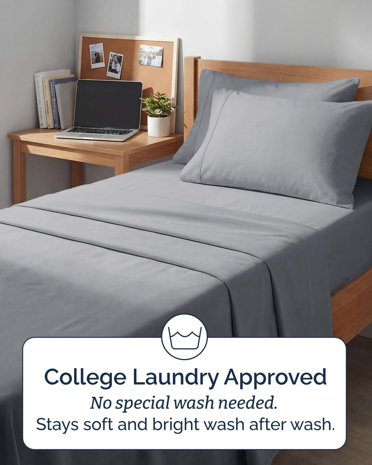 Skiennix Extra Deep Twin XL Sheet Set | 4-Piece Breathable Cooling Sheets - Luxury Hotel Quality - Steel Blue