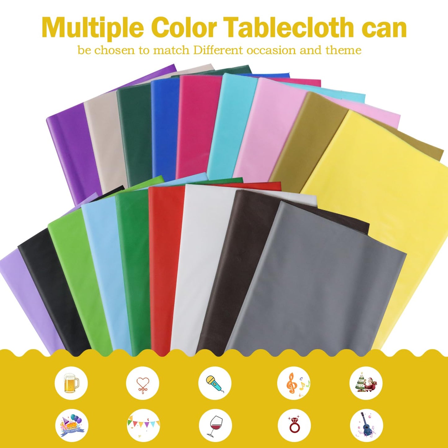 tujol Pink 6 Pack Plastic Table Cloth 54" x 108", Disposable Tablecloths Rectangle Table Cover, Plastic Tablecloths for Parties