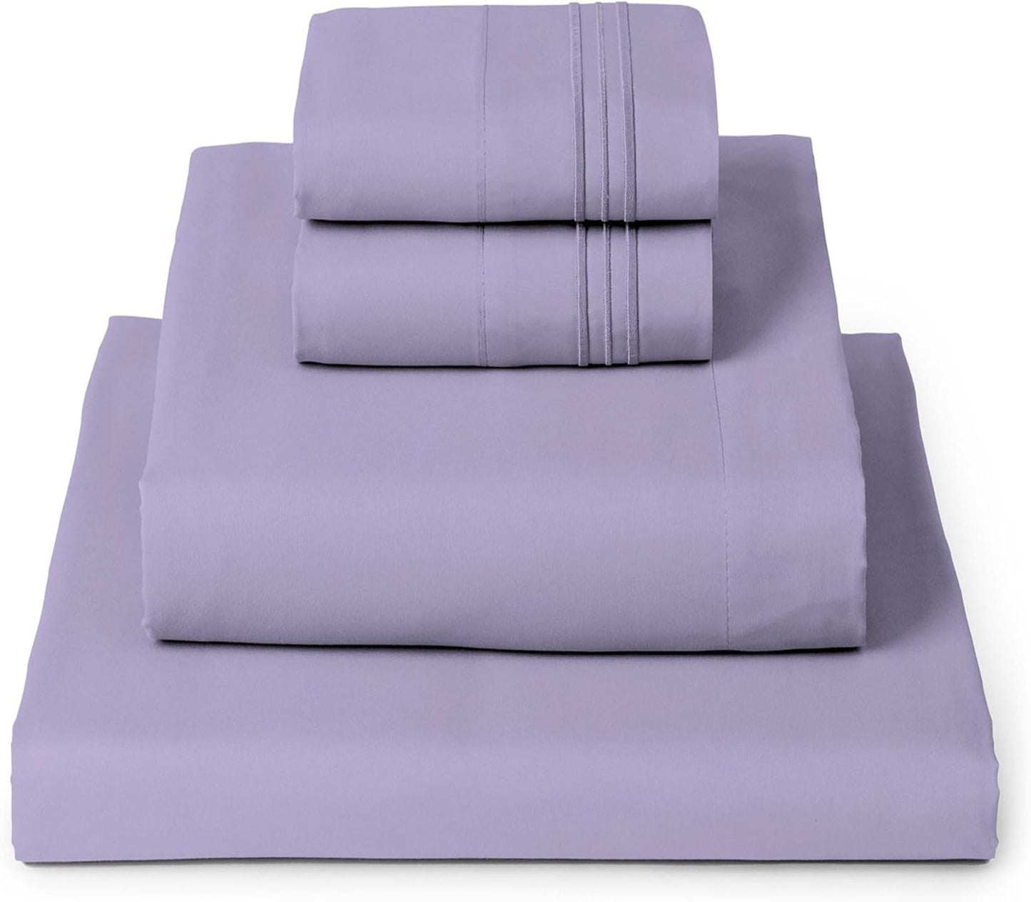 Mellanni Full Sheets Set - 4 PC Hotel Luxury Bedding | Extra Soft, Cooling, Wrinkle-Resistant (Full, Violet)