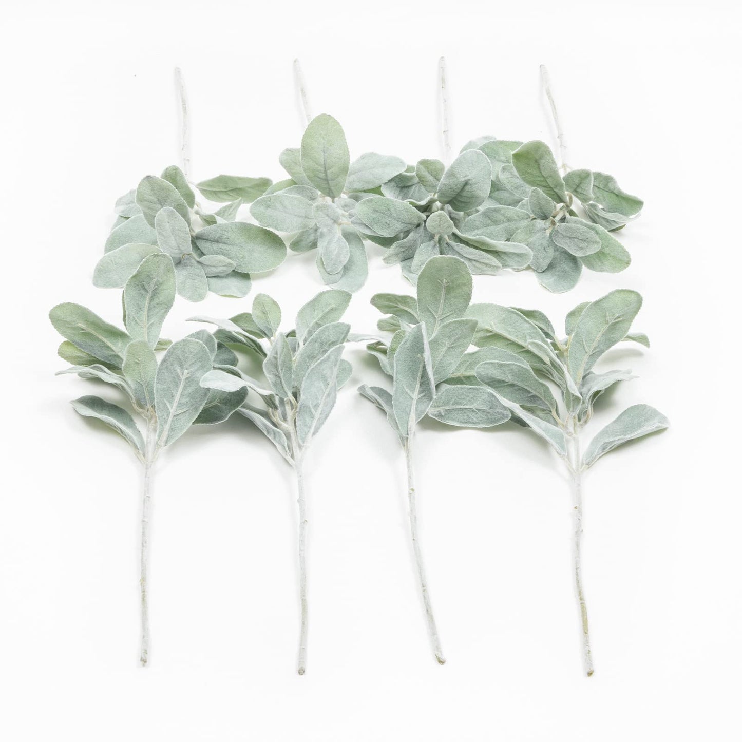 SHACOS Artificial Flocked Lambs Ear Stem 12 Pieces Lamb's Ear Branch Foliage Pick Greenery Leaf Flower Spray for Home Wedding DIY Floral Arrangement