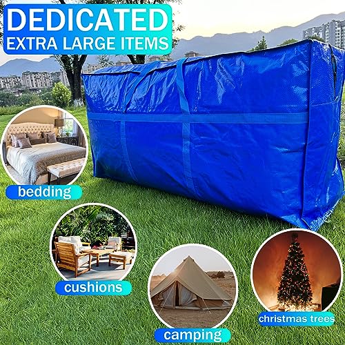 66 Gallon Extra Large Storage Bag 250L - Heavy Duty with Zipper, 1 Pack Blue (MKOKYD)